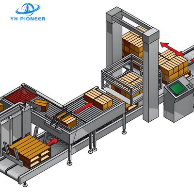 Guter Preis Effiziente Vollschicht-Palletizer-Maschine für 10-20 Behälter/min mit 12,0 kW Leistung und 0,6 m3/h Luftverbrauch Online