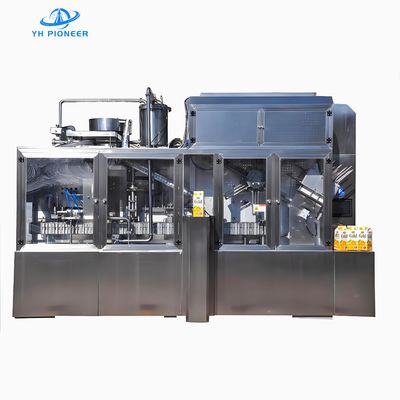 Guter Preis Edelstahl-Dachkartonfüllmaschine 304 316 Material für hygienische Saftverpackungen Kompakt 3300mm Länge Raum optimiertes Design Online